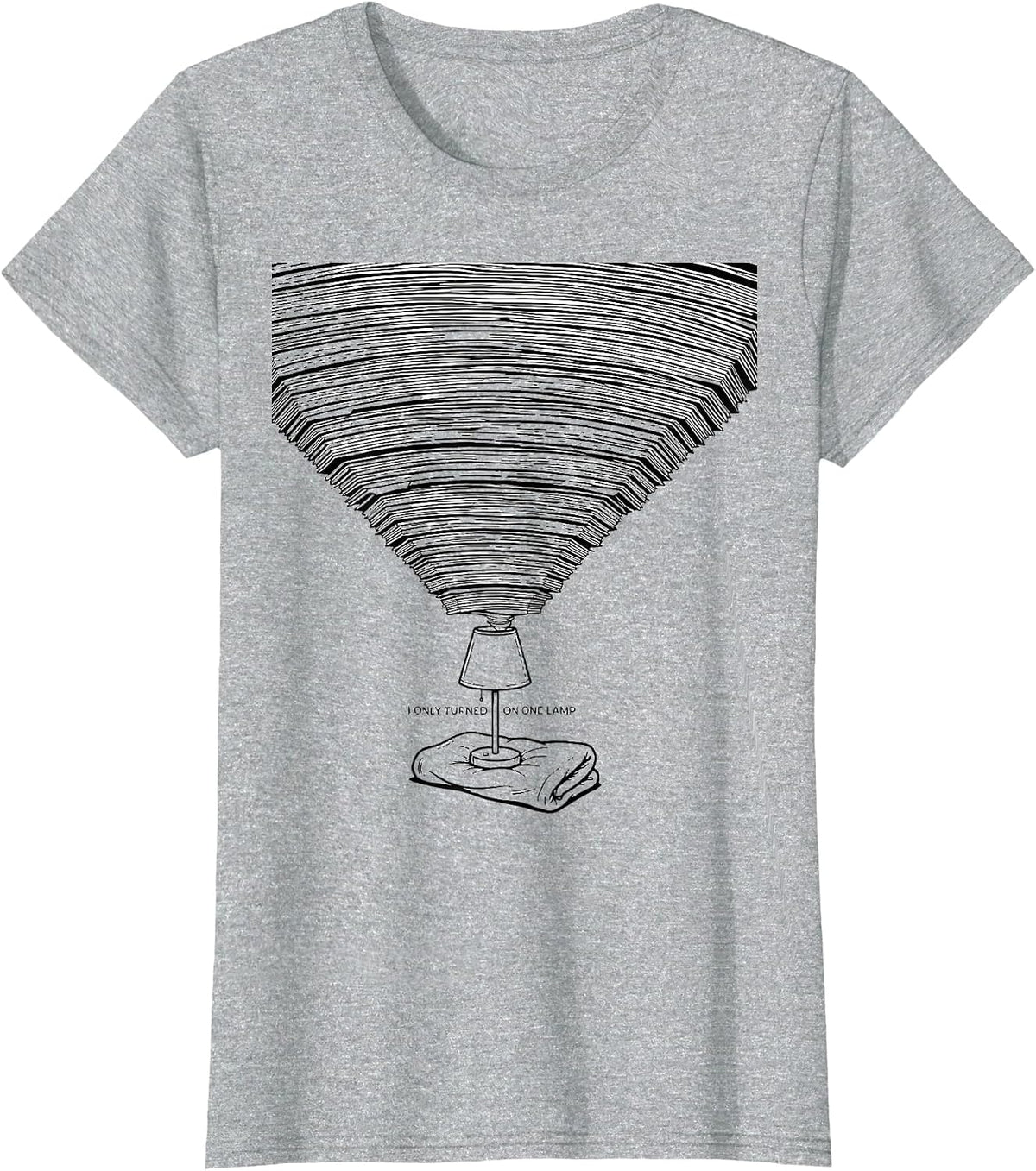 I Only Turned On One Lamp Cozy Autumn Reading Teacher Book T-Shirt - Heather Grey