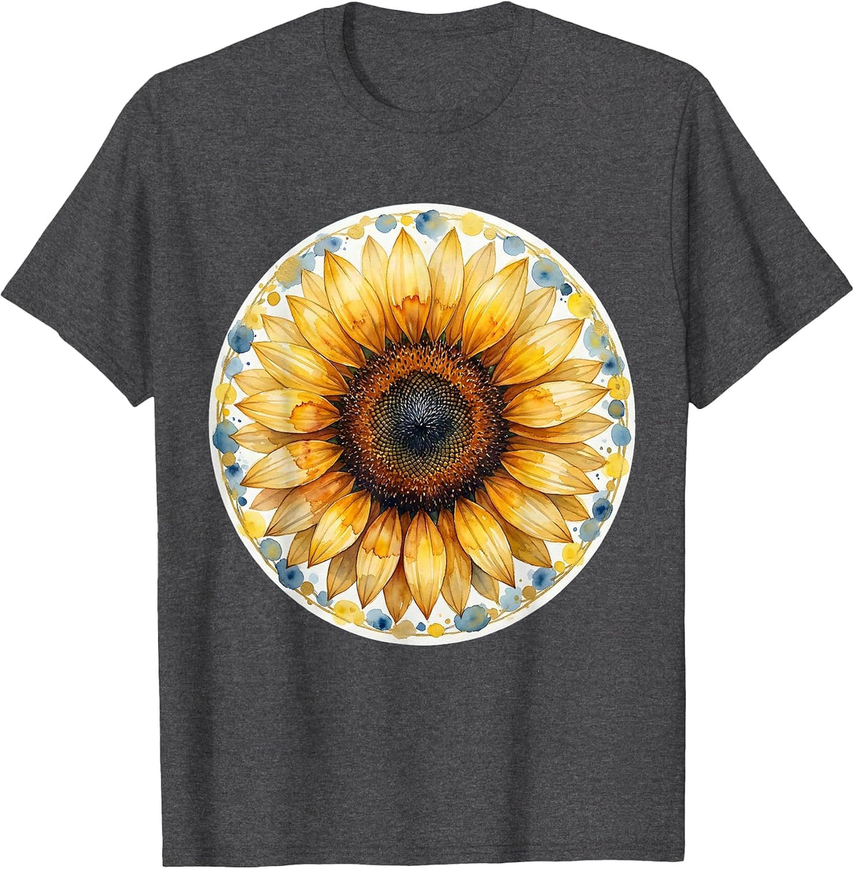 Men's Down Syndrome Awareness Sunflower 47 Petals T-Shirt - Dark Heather Grey