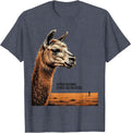 Alpaca Remains Visibly Unconvinced Funny Llama Humor T-Shirt - Heather Blue
