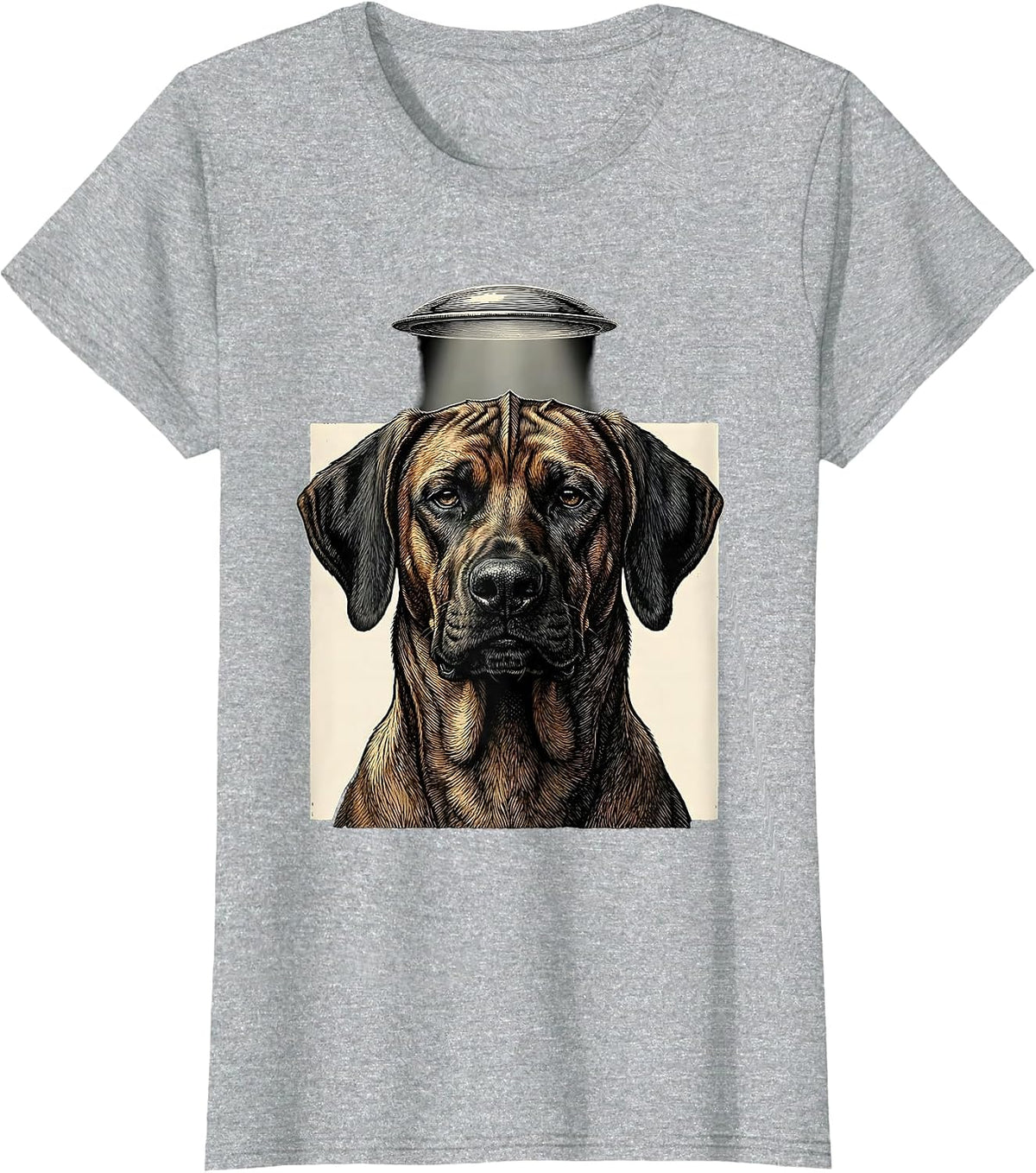 Rhodesian Ridgeback UFO Abduction Funny Dog Breed T-Shirt - Heather Grey