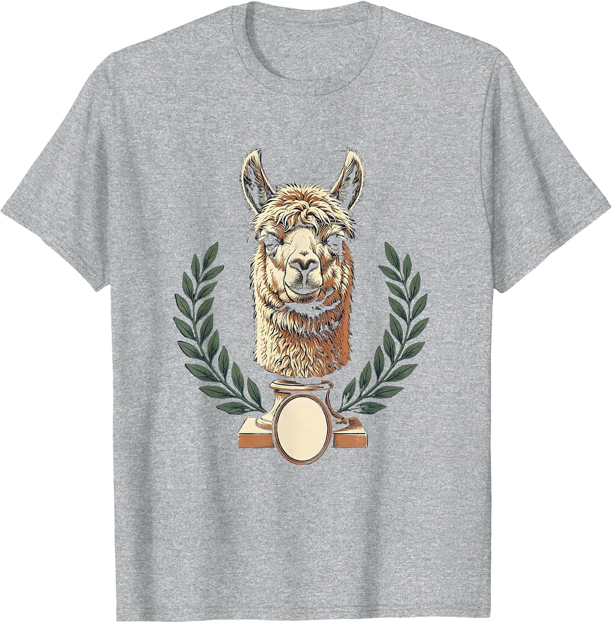 Men's Alpaca Bust Vintage Novelty Humor Men T-Shirt - Heather Grey