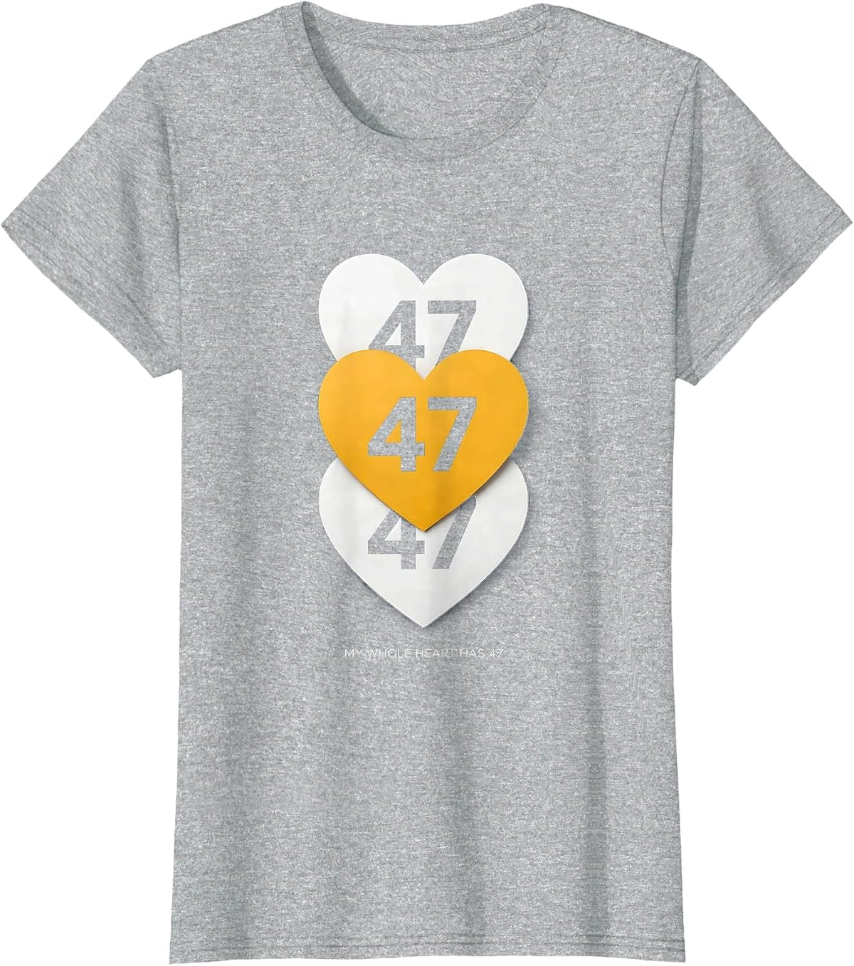 Women's My Whole Heart Has 47 Down Syndrome Awareness Extra T-Shirt - Heather Grey