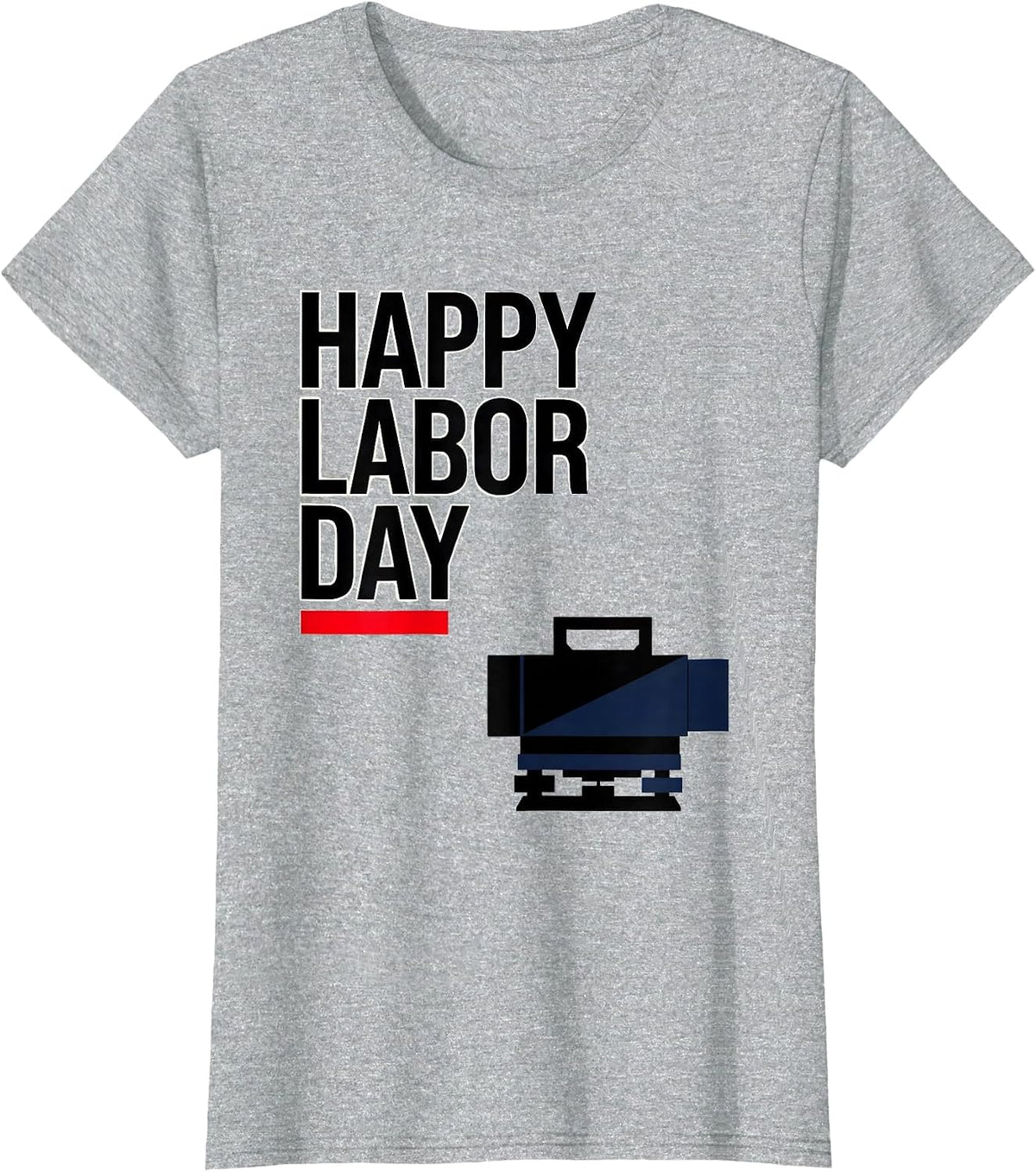 Happy Labor Day Patriotic Union Pride Casual Graphic T-Shirt - Heather Grey