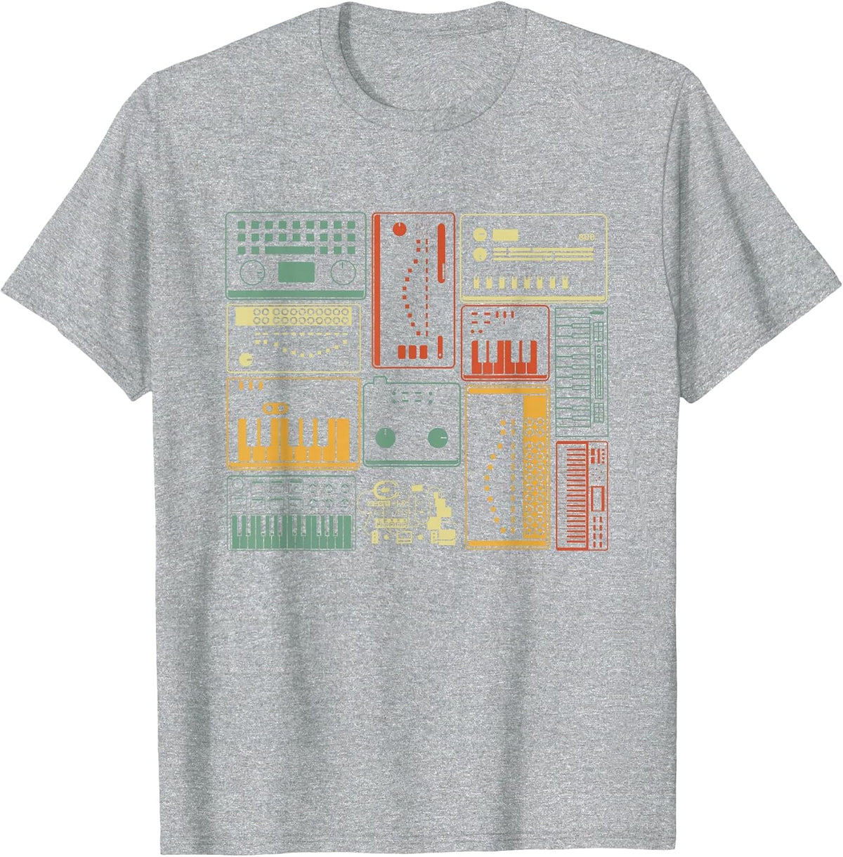 Analog Modular Synthesizer Music Producer Keyboard T-Shirt - Heather Grey