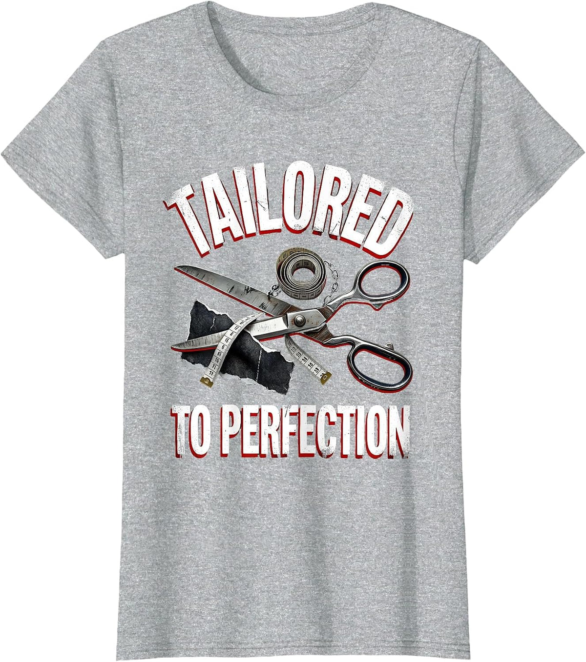 Tailored To Perfection Elegant Style Design T-Shirt - Heather Grey