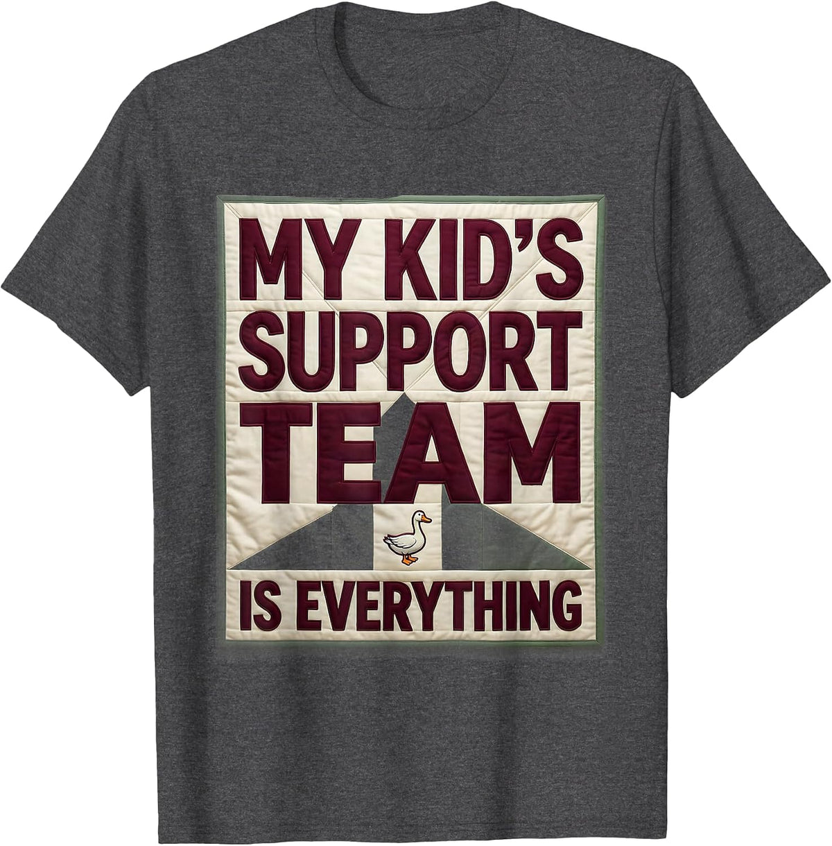 Men's My Kid's Support Team Is Everything Funny SPED Teacher T-Shirt - Dark Heather Grey