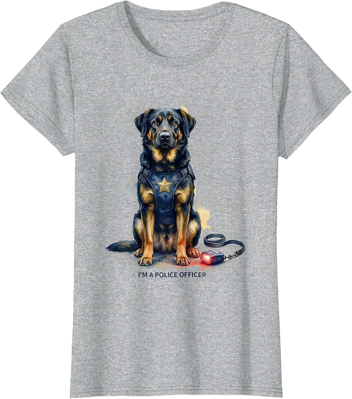 I'm A Police Officer Watercolor Police Costume Kids T-Shirt - Heather Grey