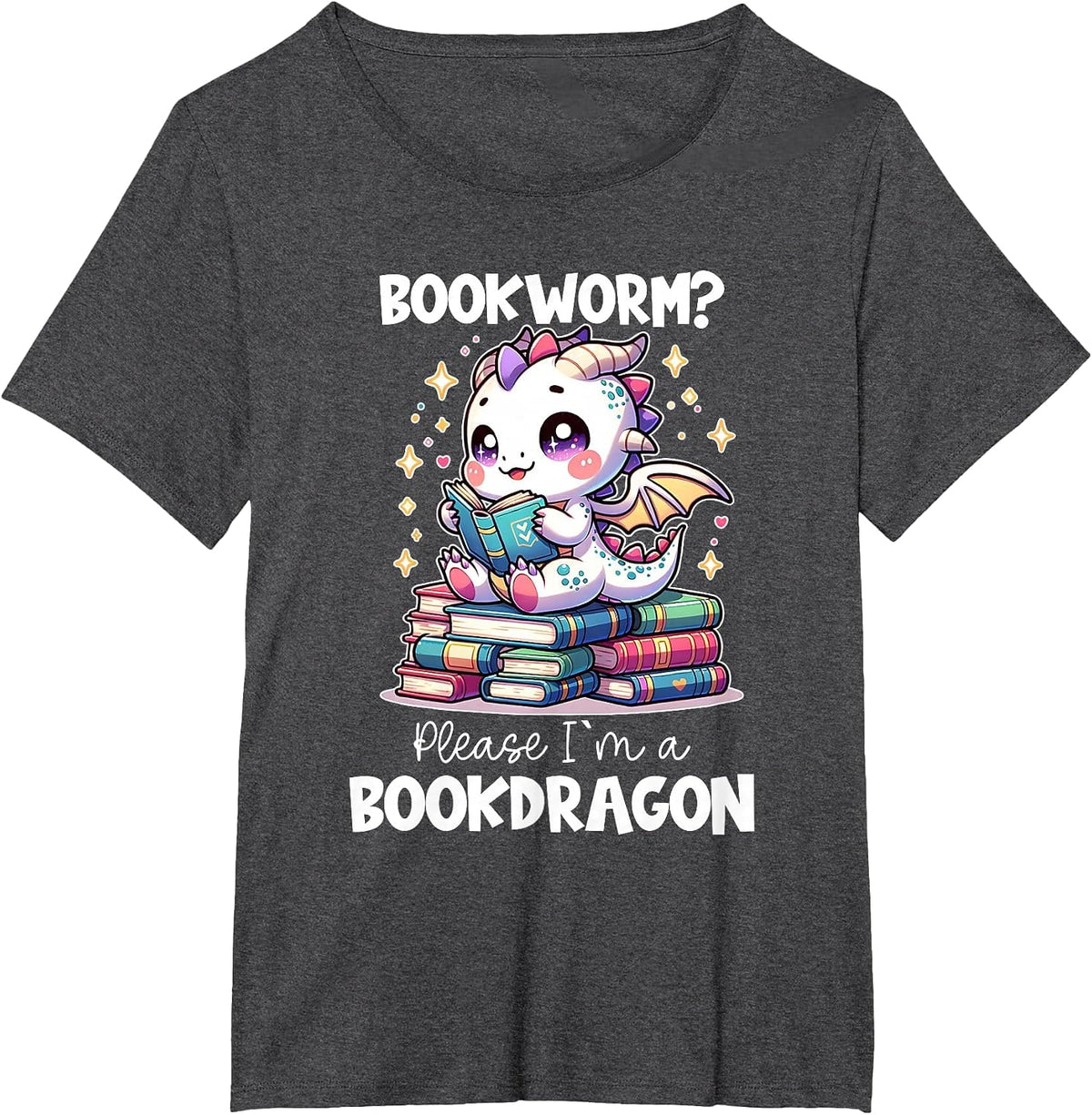 I am the Book Dragon Bookworm Reading Book Lover T-Shirt - Dark Heather Grey