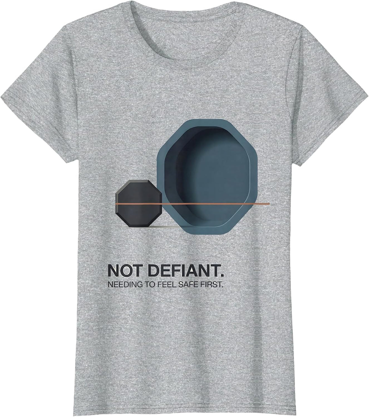 Not Defiant Needing To Feel Safe First Special Education T-Shirt - Heather Grey