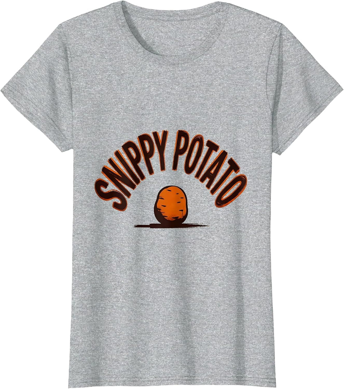 Women's Snippy Potato Funny Grouchy Potato Sweet Potato Couple T-Shirt - Heather Grey