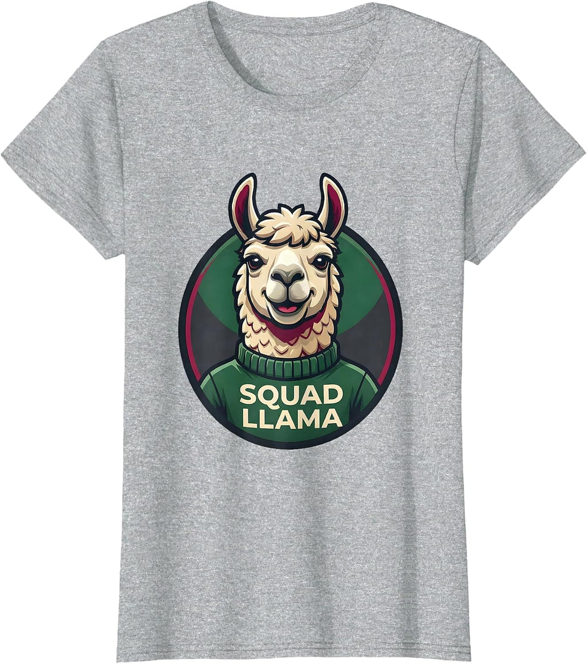 Squad Llama Fa La La Llama Funny Llama Lover Christmas T-Shirt - Heather Grey