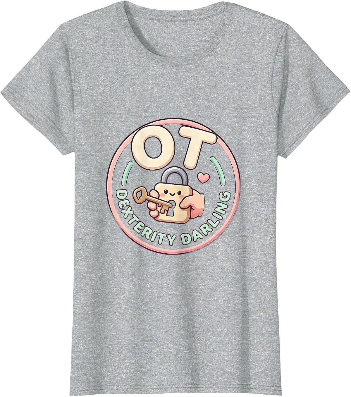 OT Dexterity Darling Cute Kawaii Occupational Therapy Gift T-Shirt - Heather Grey