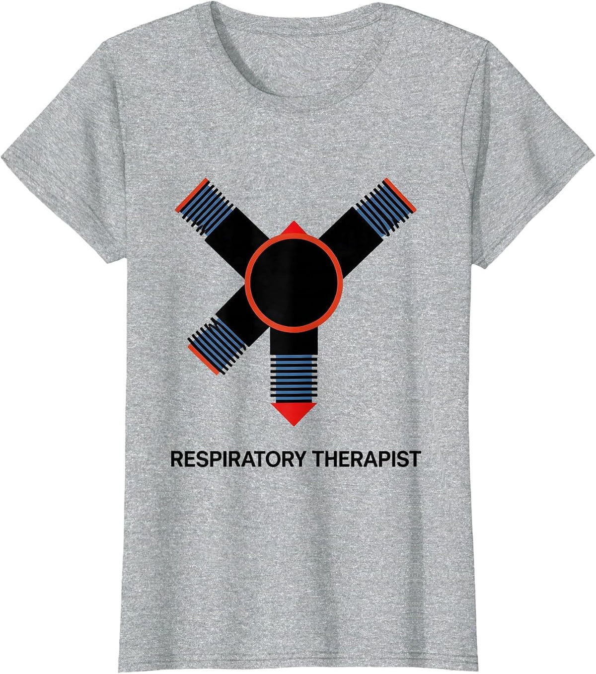 Women's Respiratory Therapist Bauhaus Modernist RT Pride T-Shirt - Heather Grey