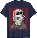 Andrew Jackson America! Patriotic USA Vintage 4th of July T-Shirt - Navy Blue