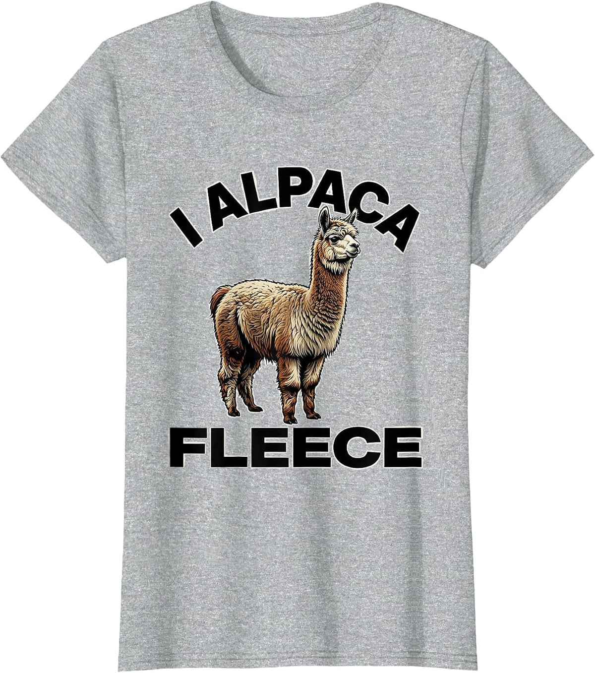 I Alpaca Fleece Funny Alpaca Lover Men Casual Humor T-Shirt - Heather Grey