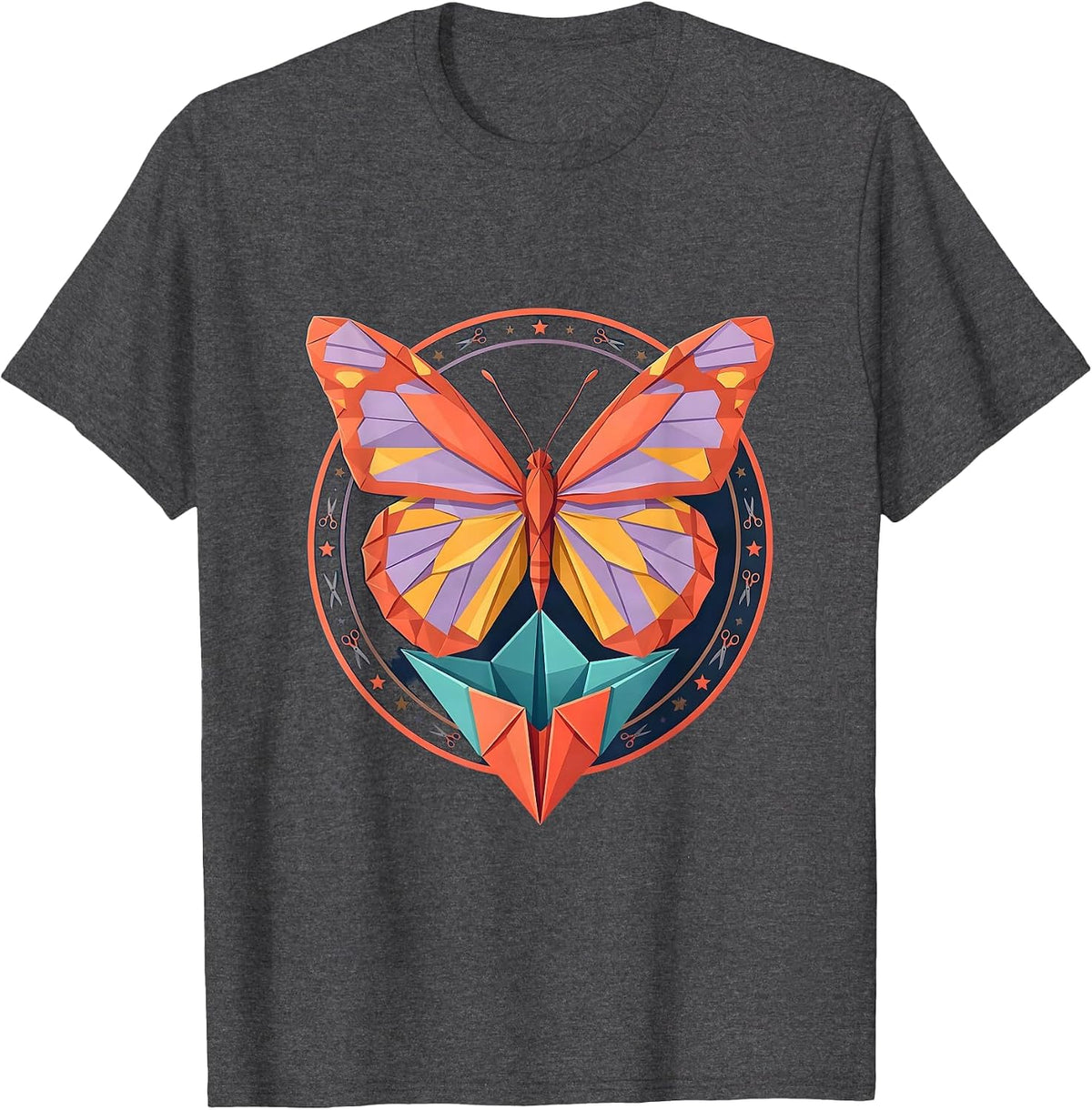 Preschool Teacher Butterfly Paper Cocoon Craft T-Shirt - Dark Heather Grey