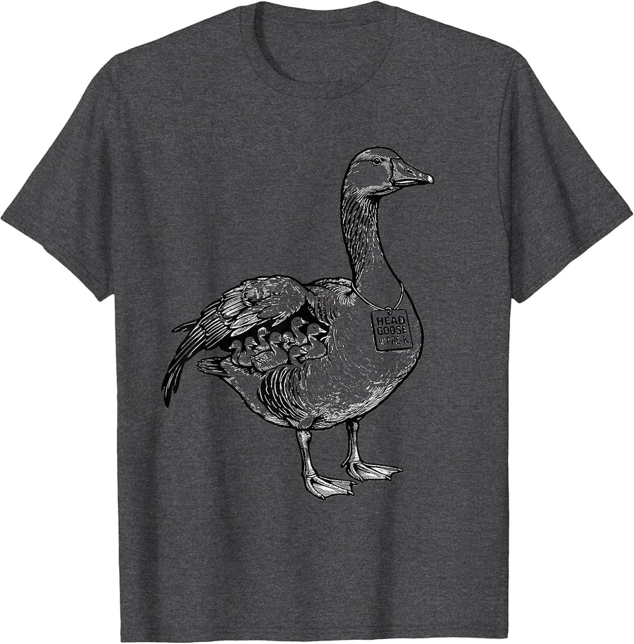 Men's Head Goose of Pre-K Funny Preschool Teacher Back To School T-Shirt - Dark Heather Grey