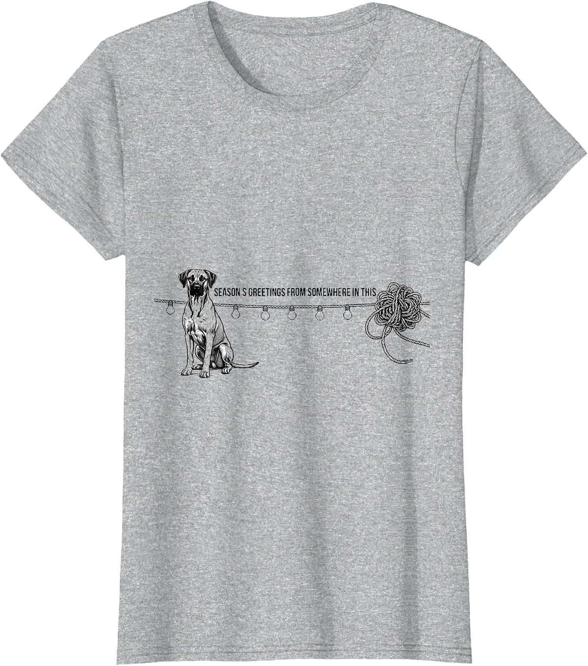 Women's Season's Greetings From Somewhere In This Rhodesian T-Shirt - Heather Grey
