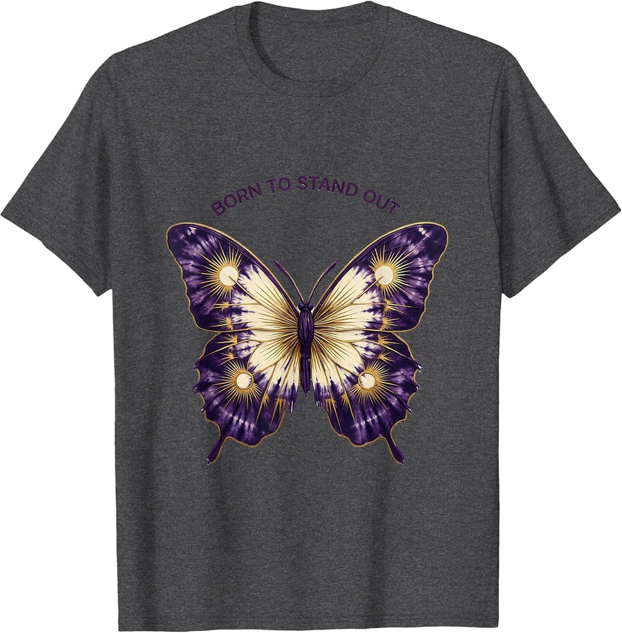 Born to Stand Out Down Syndrome Awareness Design T-Shirt - Dark Heather Grey
