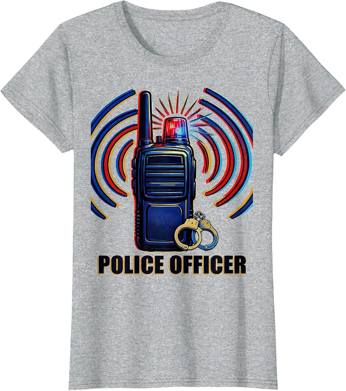 Police Officer Pop Art Halloween Costume Kids Future Cop T-Shirt - Heather Grey