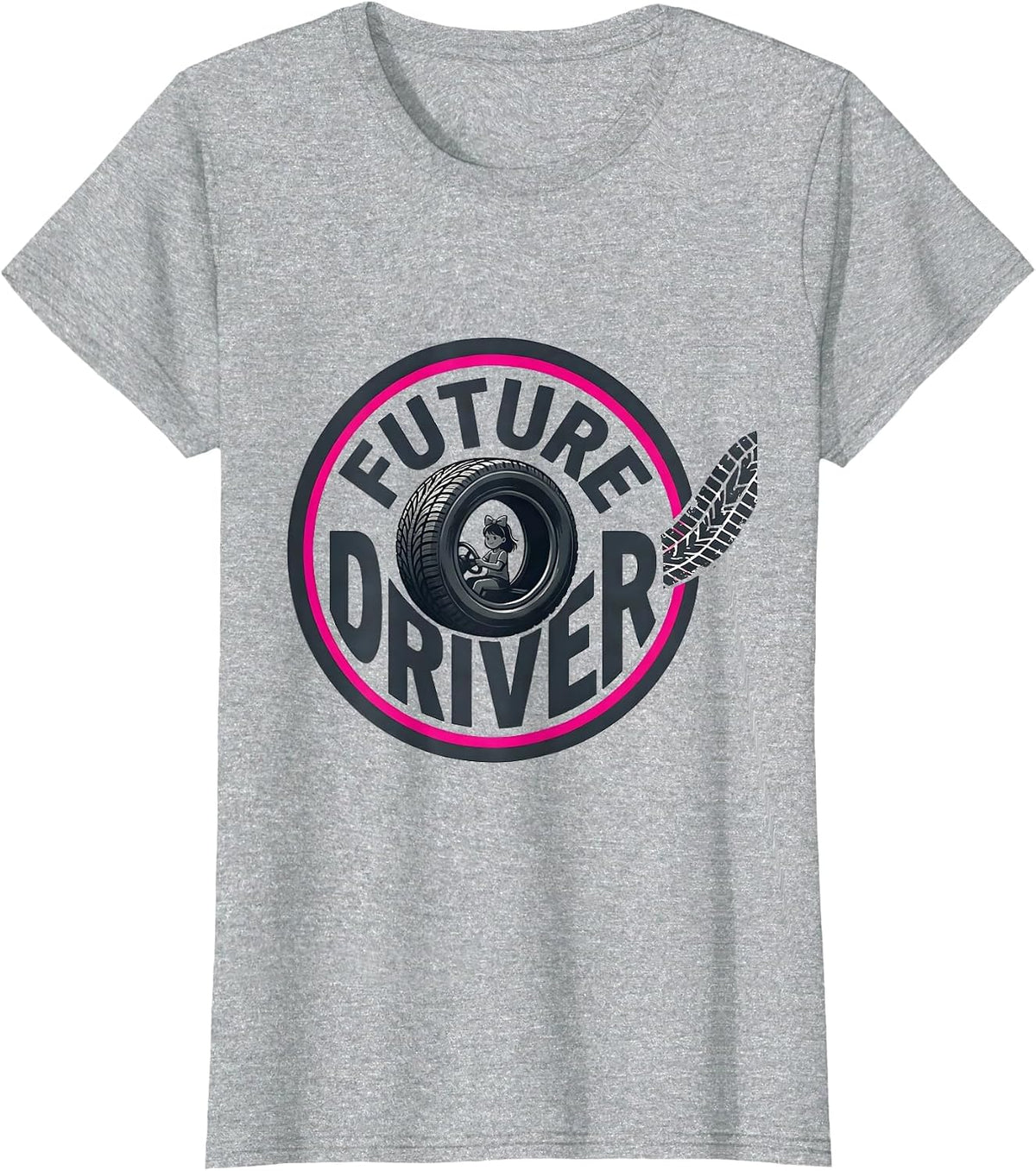 Future Driver Monster Truck Unicorn Girl Mom Family Matching T-Shirt - Heather Grey