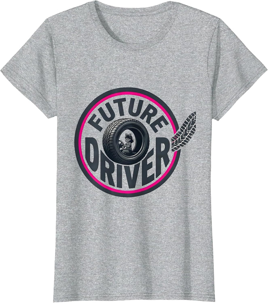 Future Driver Monster Truck Unicorn Girl Mom Family Matching T-Shirt - Heather Grey