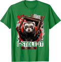 Men's I Stole It Punk Metal Ferret Lover Gift Ferret Owner T-Shirt - Kelly Green