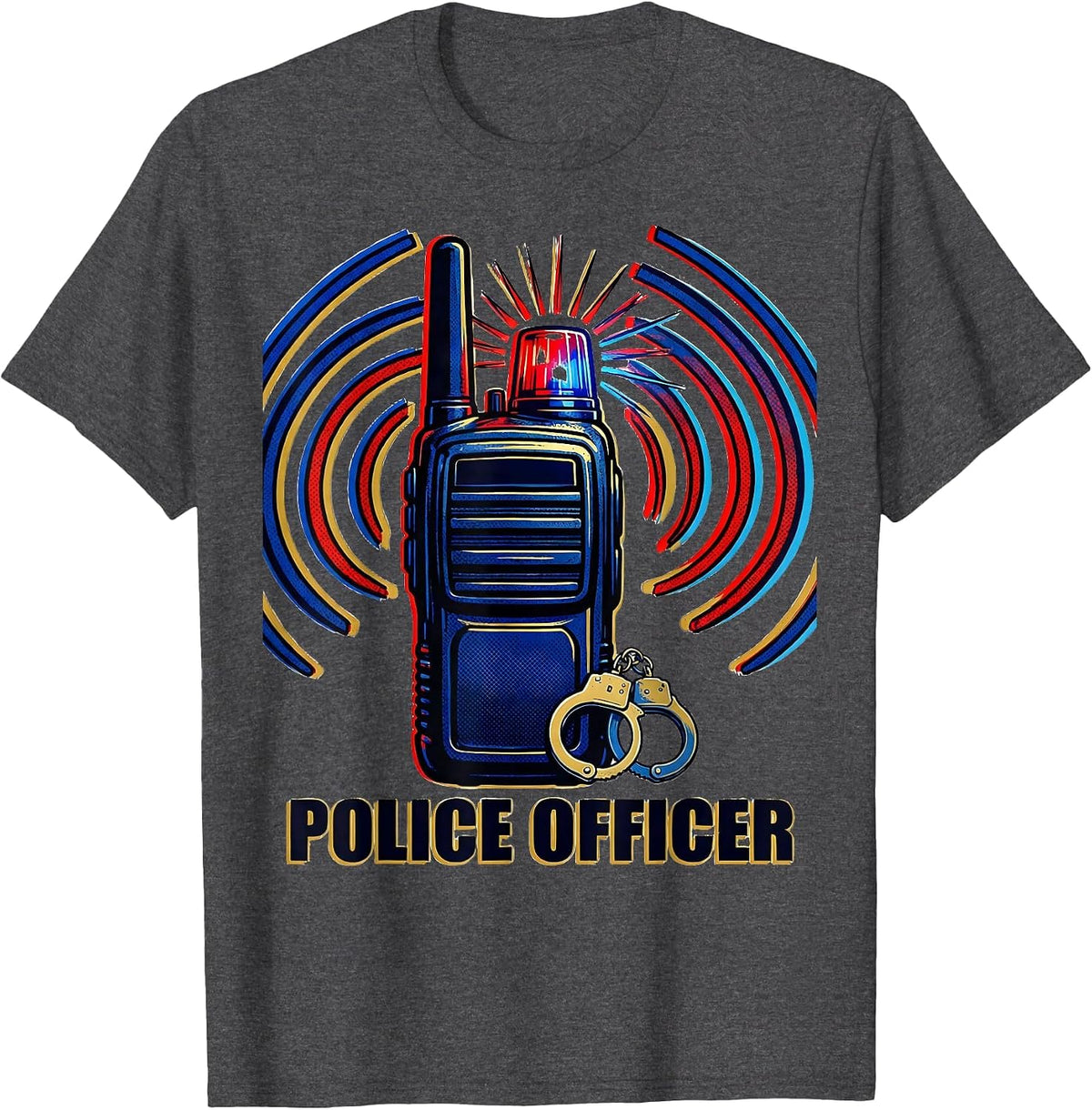 Police Officer Pop Art Halloween Costume Kids Future Cop T-Shirt - Dark Heather Grey