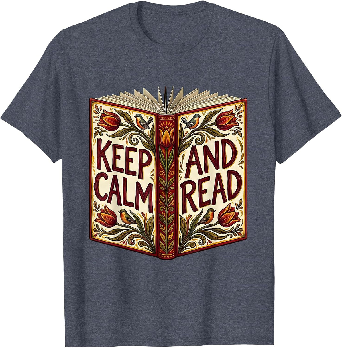 Keep Calm and Read Reading Is My Favorite Sport T-Shirt - Heather Blue