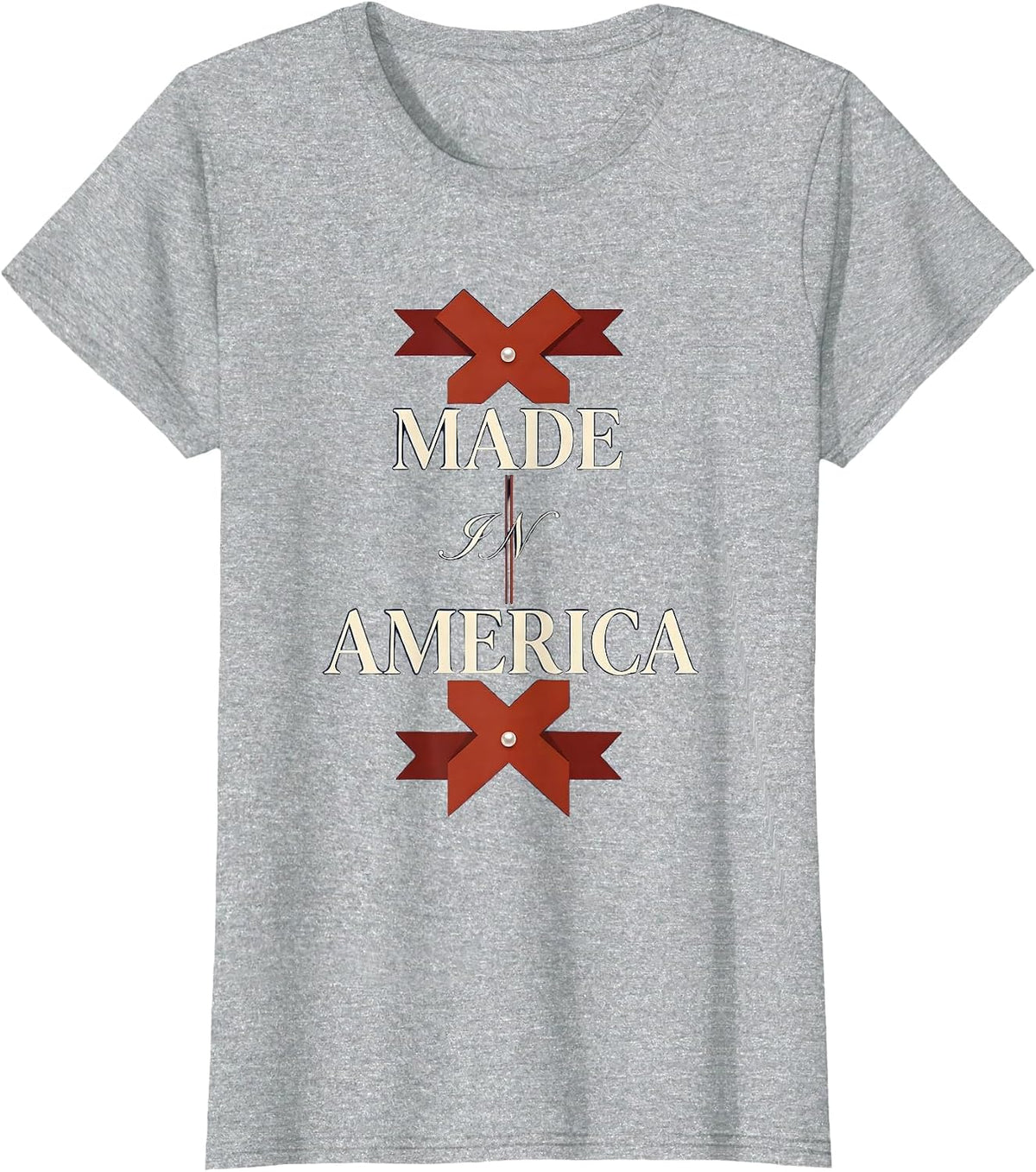 Made in America Patriotic Pride Design T-Shirt - Heather Grey