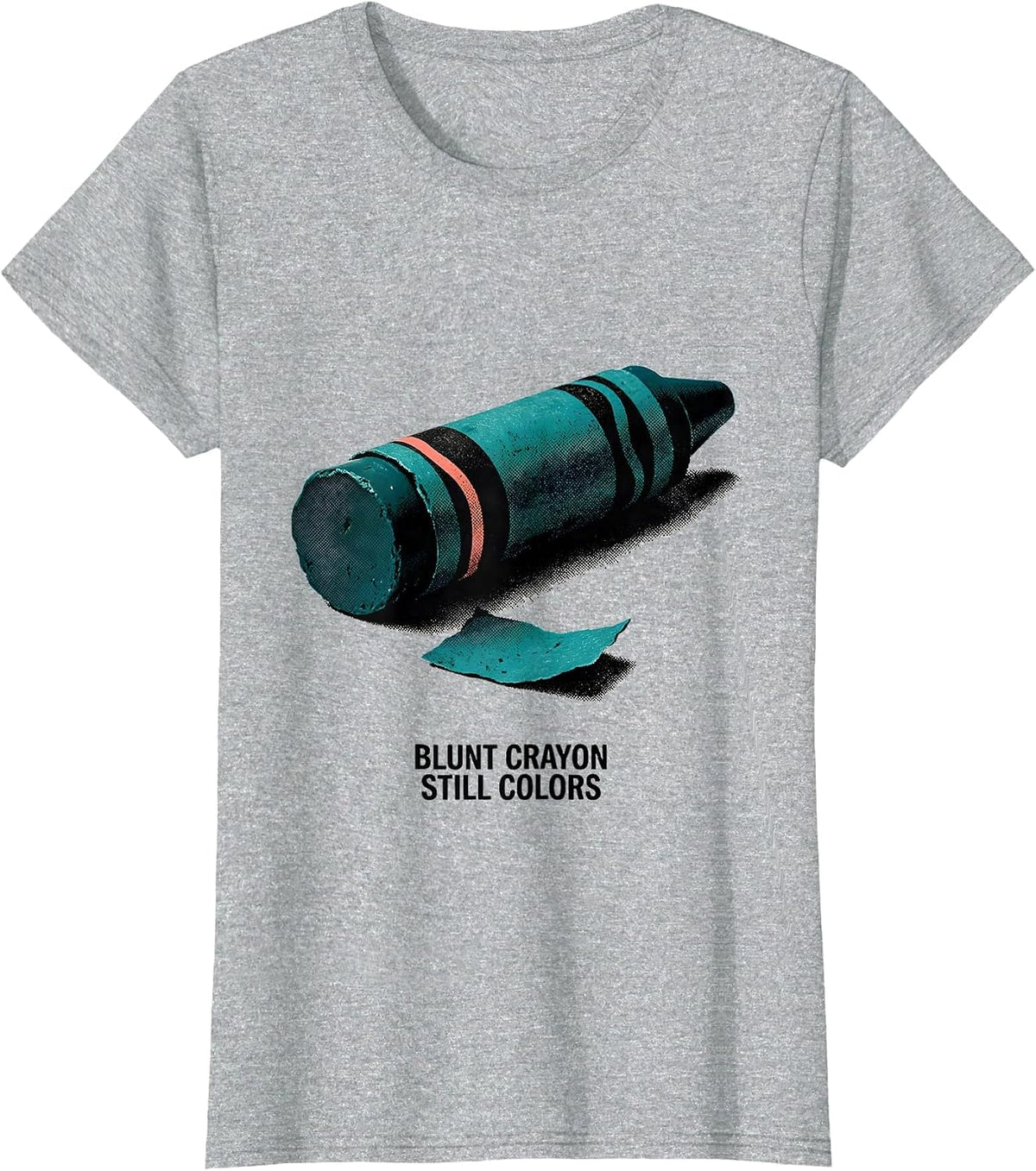 Women's Blunt Crayon Still Colors Screenprint Teacher Mental Health T-Shirt - Heather Grey