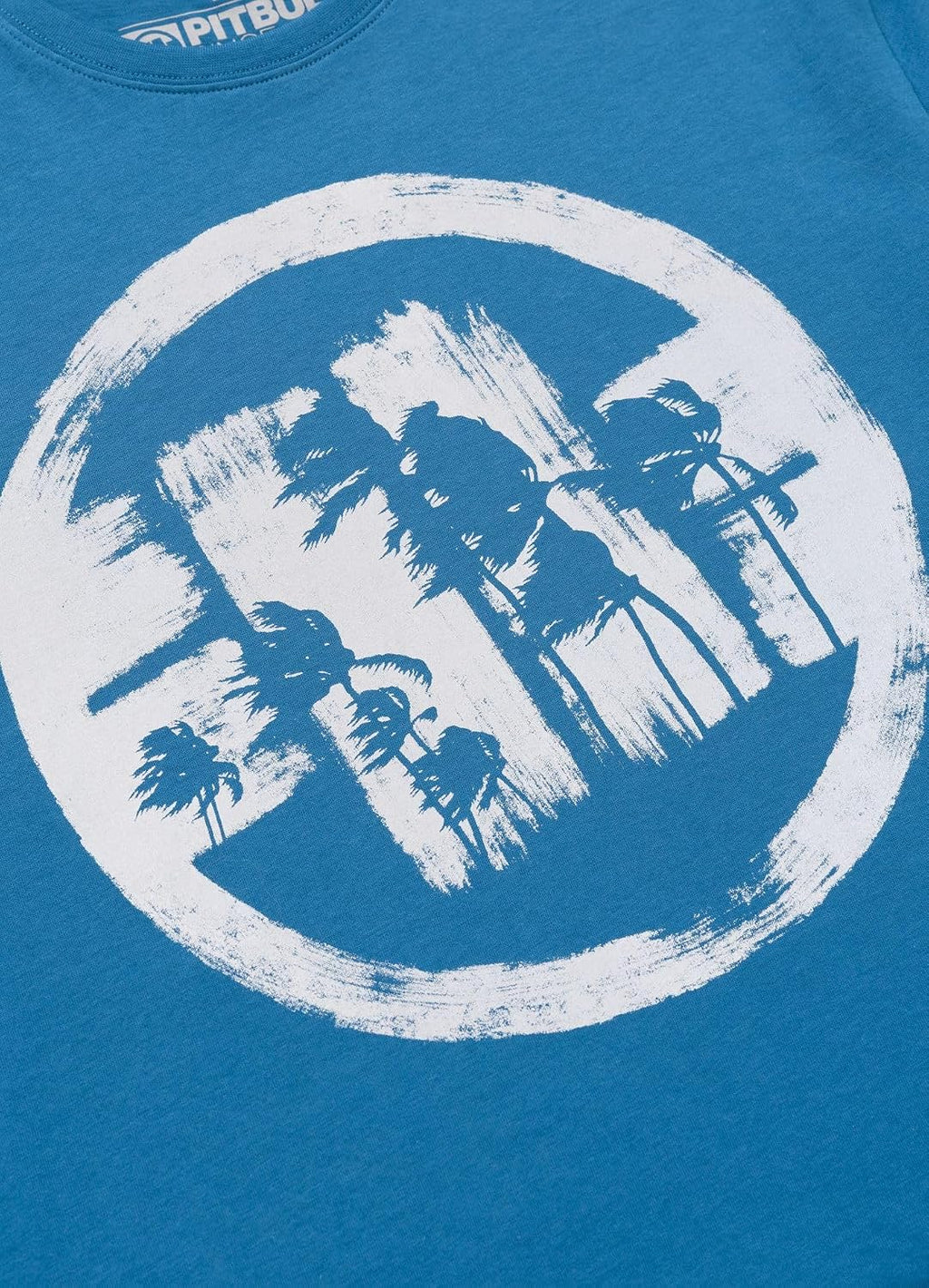 PITBULL - Men's T-Shirt Logo Palms Cotton Shirt 170g, Large Palm Logo Print Streetwear - size chart