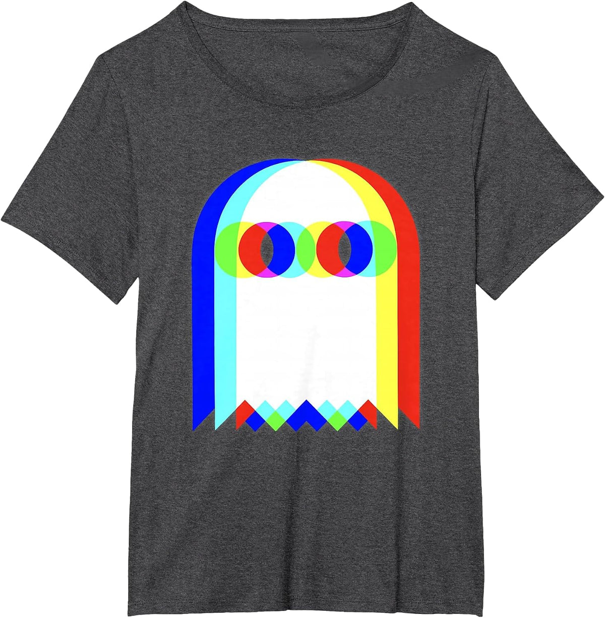 Vaporwave Psychedelic Ghost Retro Halloween Techno EDM T-Shirt - Dark Heather Grey