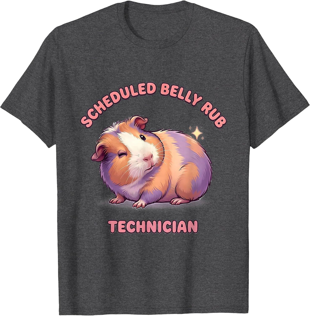 Scheduled Belly Rub Technician Cute Kawaii Guinea Pig Owner T-Shirt - Dark Heather Grey