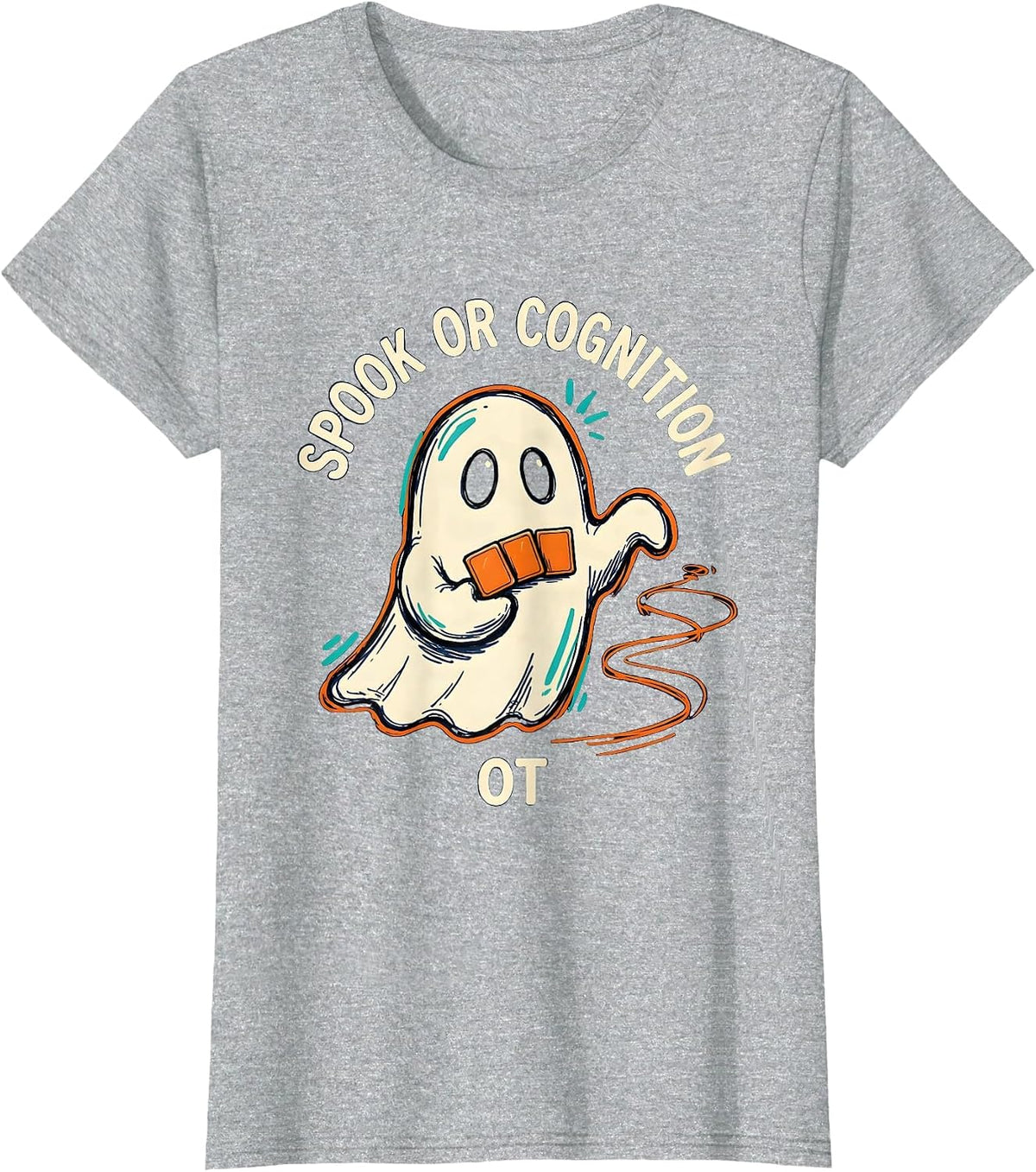 Spook Or Cognition OT Funny Occupational Therapy Halloween T-Shirt - Heather Grey