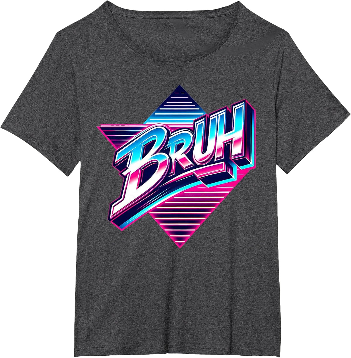 Retro Bruh Meme Synthwave 80s Vintage Boys Mens Funny Saying T-Shirt - Dark Heather Grey