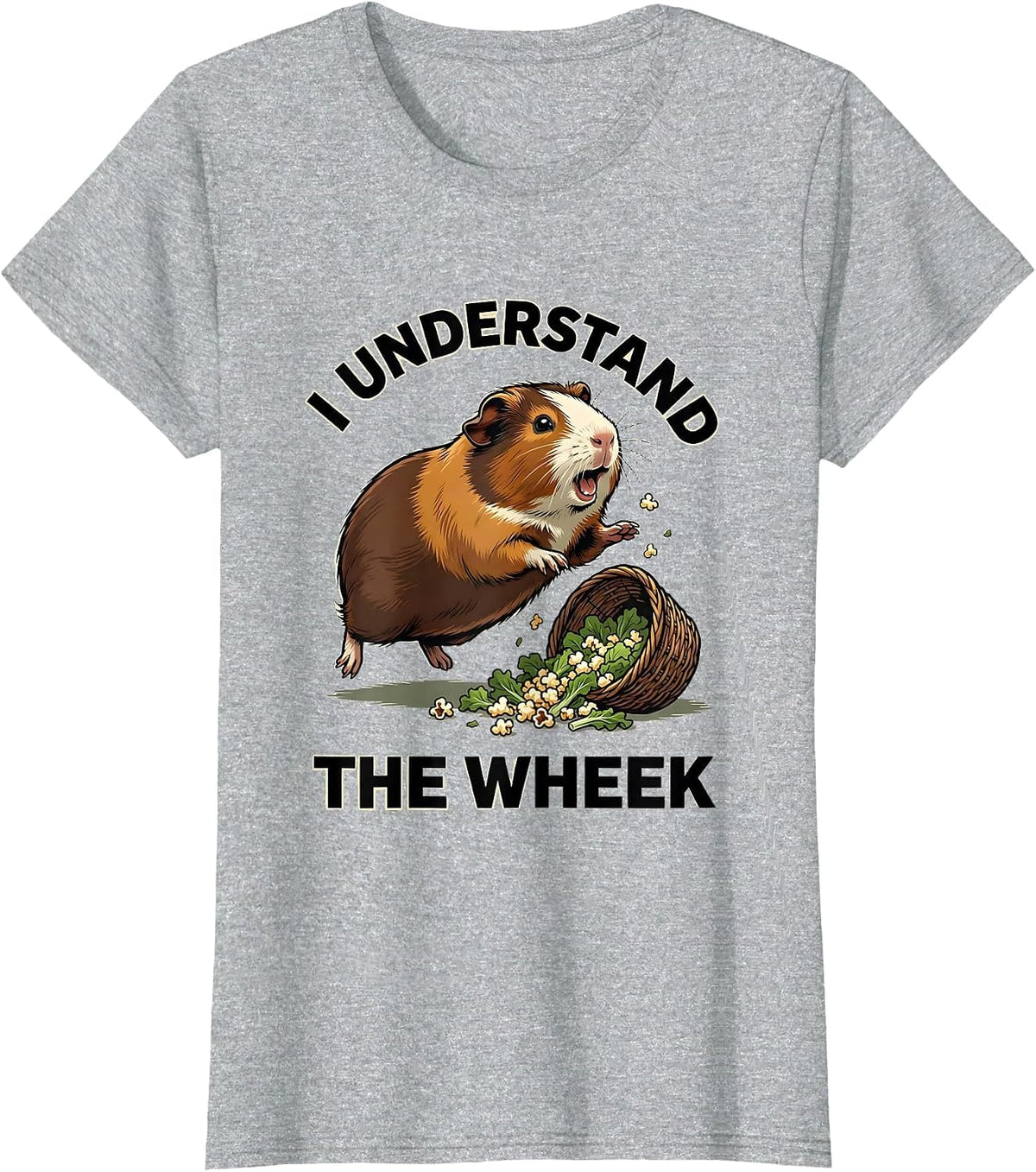 I Understand The Wheek Funny Guinea Pig Pet Lover Humor T-Shirt - Heather Grey