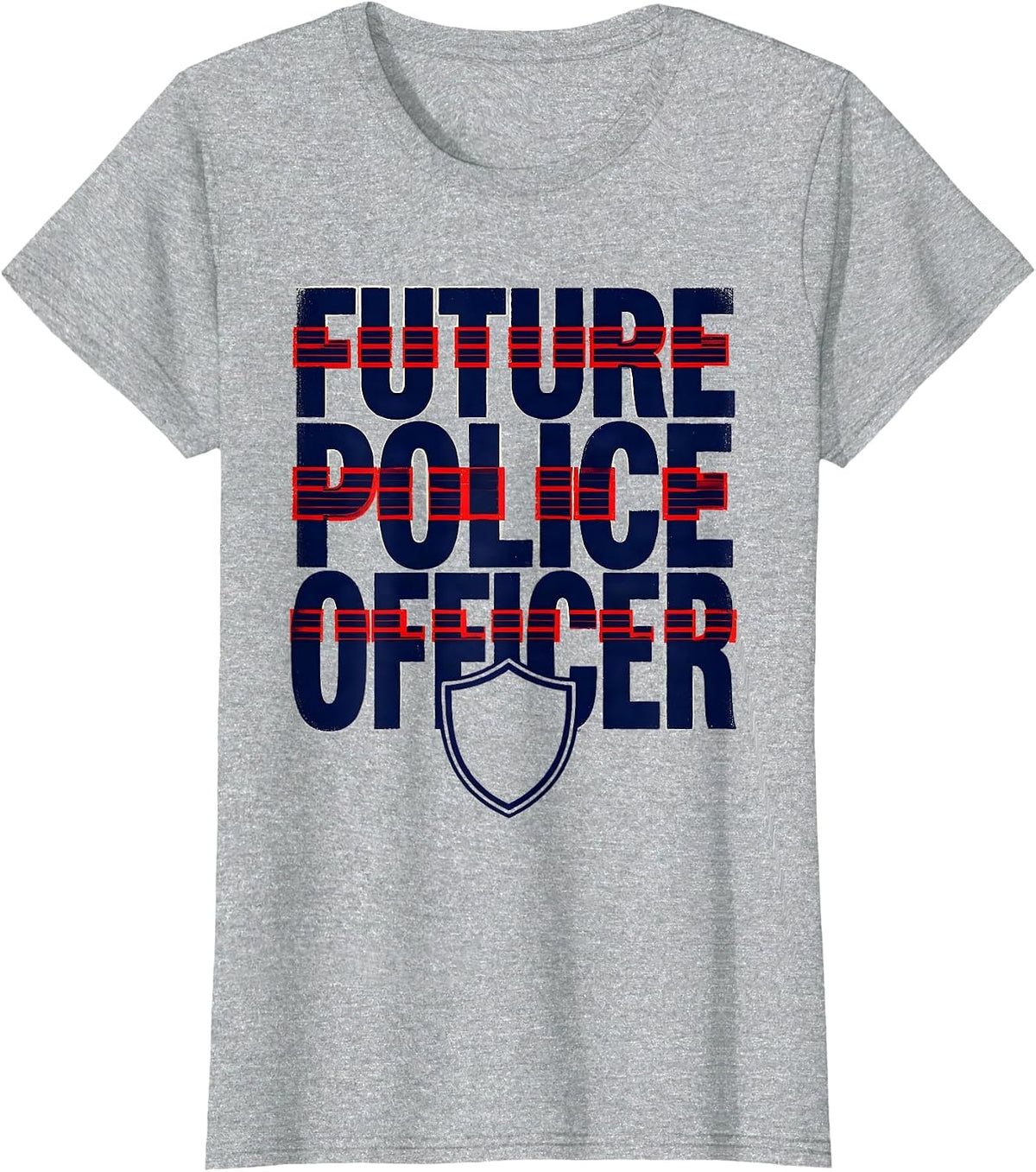Future Police Officer Playful Kids Birthday Party Costume T-Shirt - Heather Grey