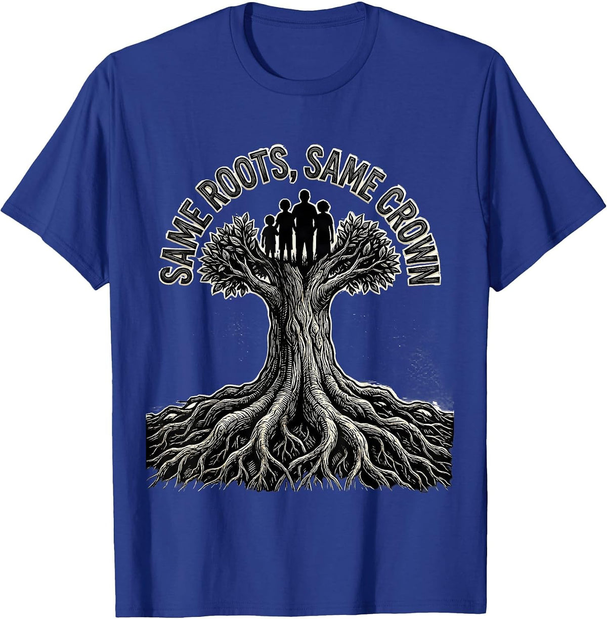 Same Roots, Same Crown Family Reunion Matching Group T-Shirt - Royal Blue