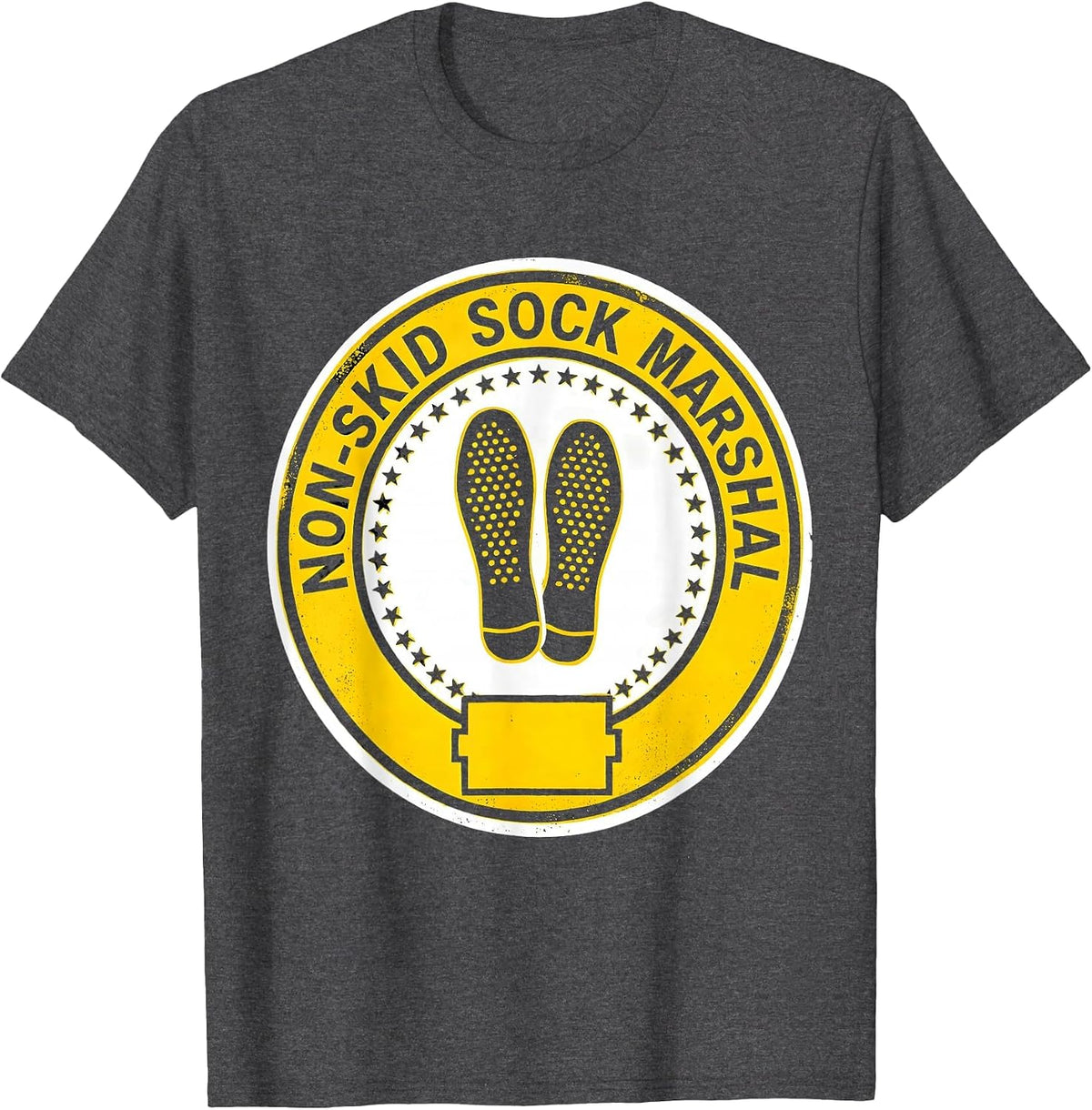 Men's Non-Skid Sock Marshal Funny Nurse Physical Therapy Fall T-Shirt - Dark Heather Grey
