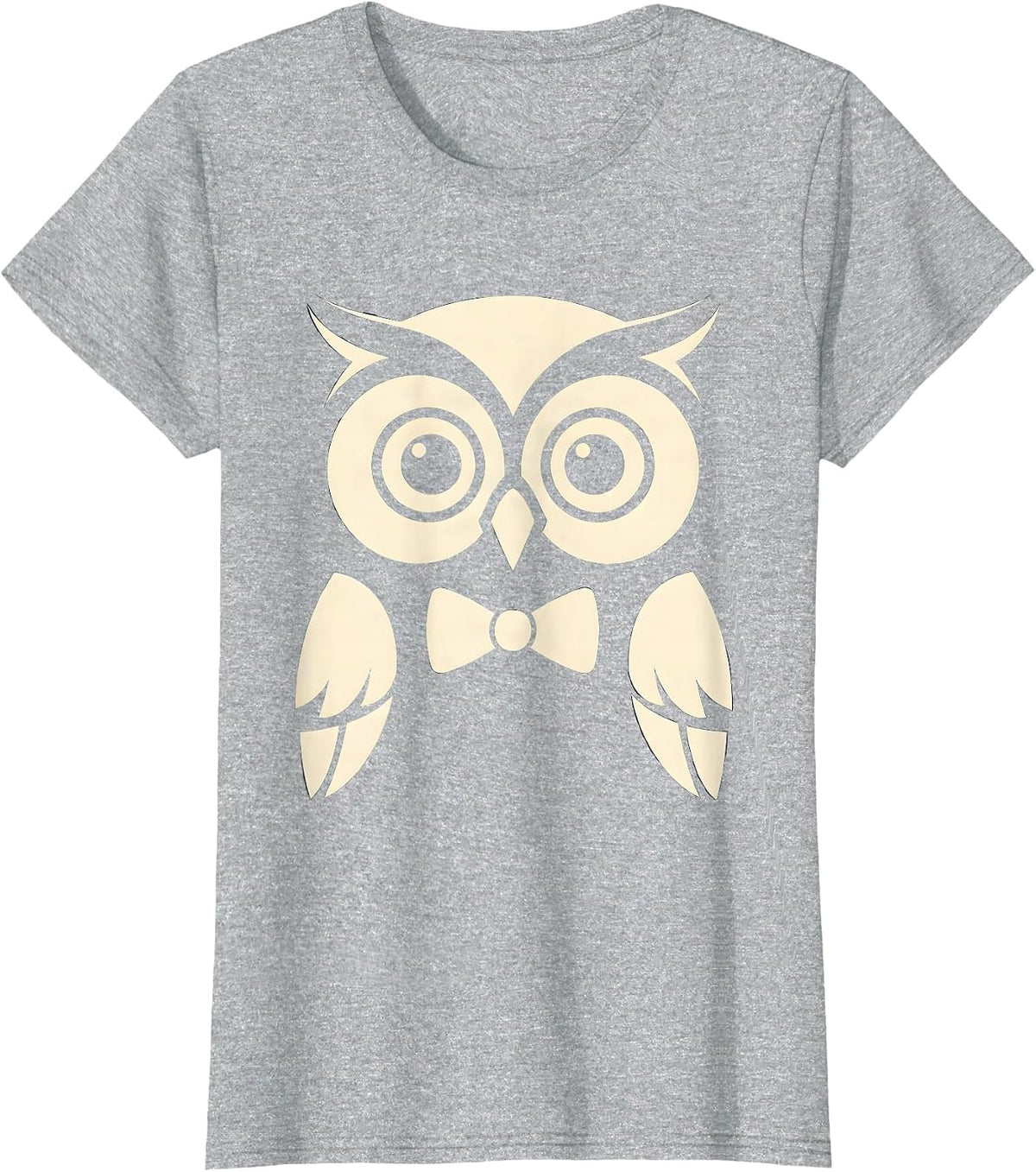 Women's Wise Owl Professor Tiny Bow Tie Illustration T-Shirt - Heather Grey