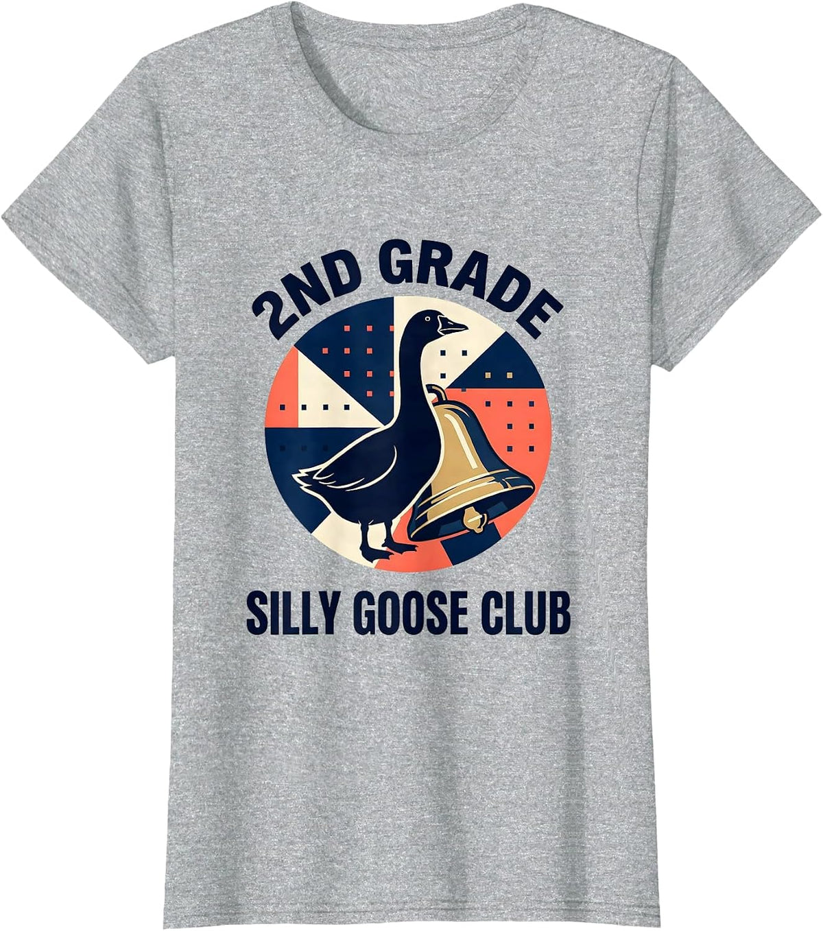 Women's 2nd Grade Silly Goose Club Funny Teacher Back To School T-Shirt - Heather Grey