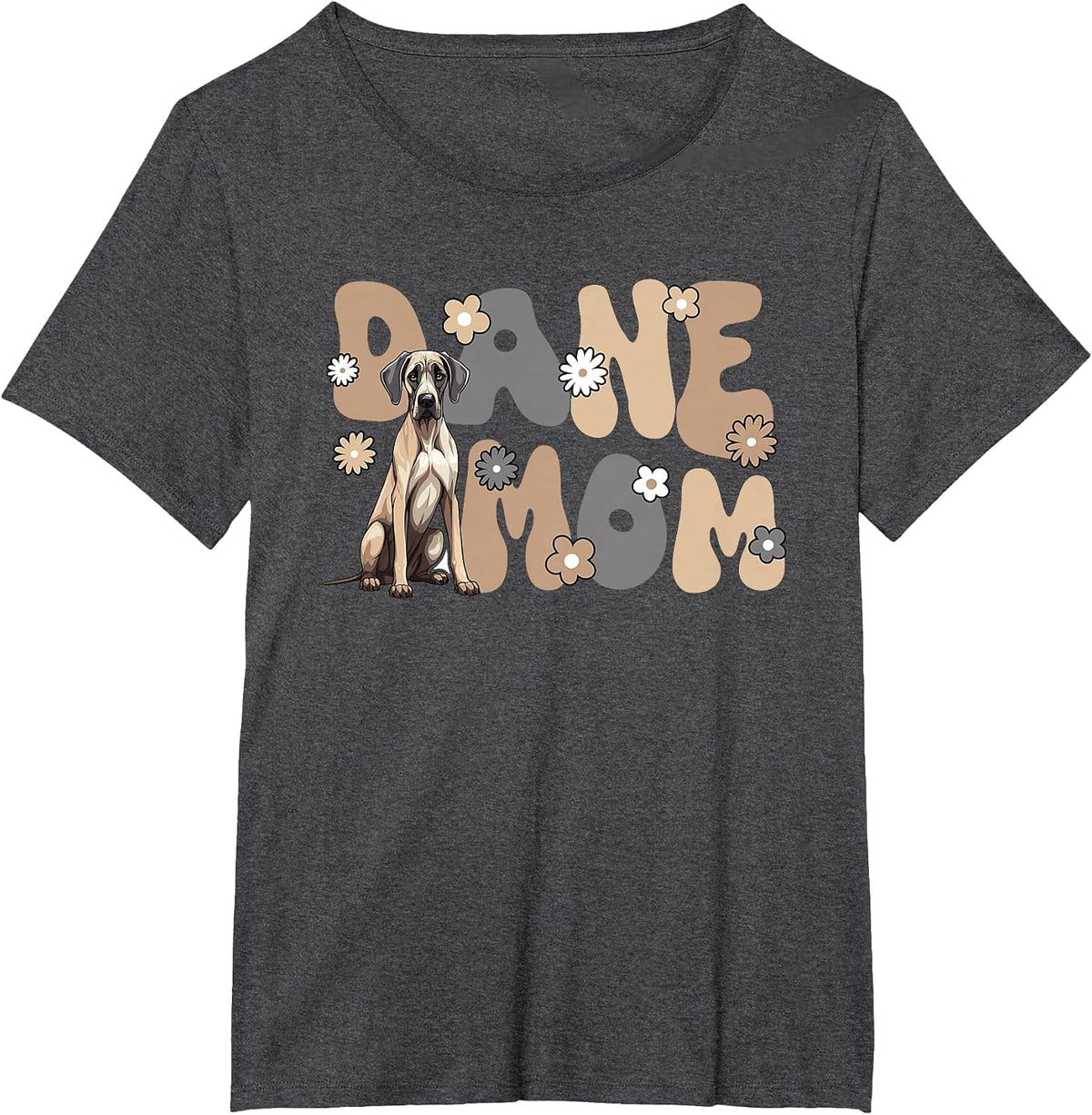 Great Dane Groovy World's Best Dane Mom T-Shirt - Dark Heather Grey
