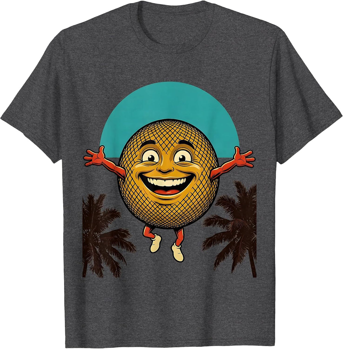 Men's Filipino Fisherman Casting Net Tropical Sunrise T-Shirt - Dark Heather Grey