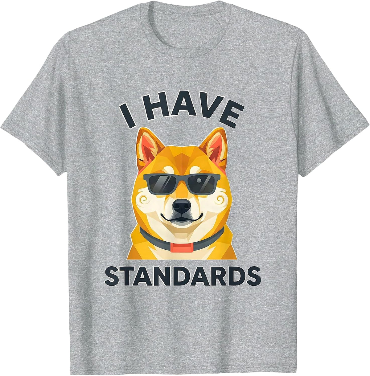 Men's I Have Standards Funny Shiba Inu Dog Lover Humor T-Shirt - Heather Grey