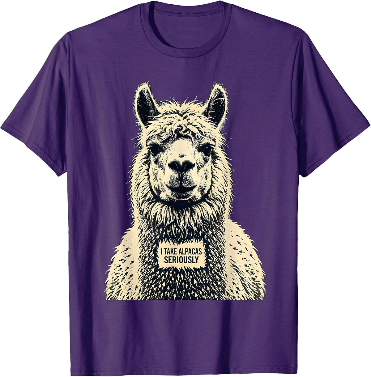 I Take Alpacas Seriously Funny Alpaca Novelty Men Humor T-Shirt - Purple