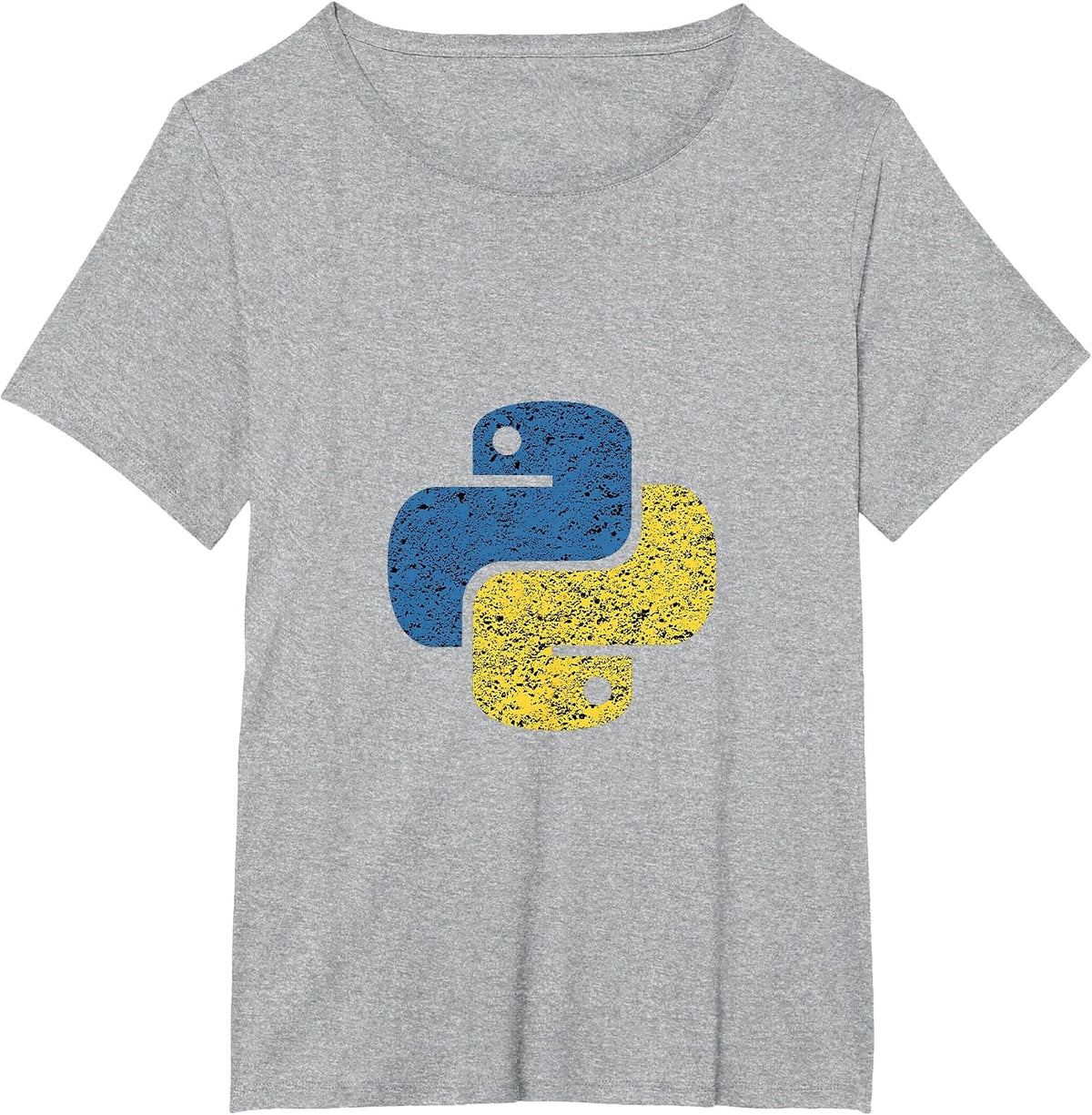 Distressed Python Logo for Engineers T-Shirt - Heather Grey