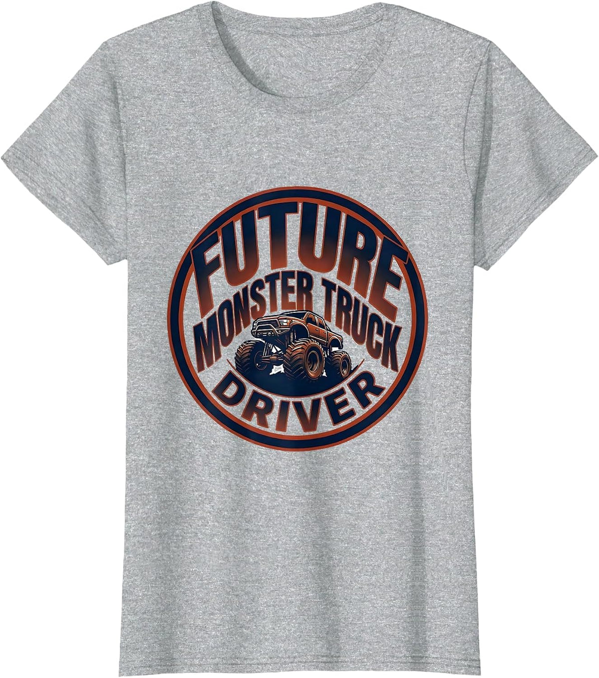 Future Monster Truck Driver Patriotic USA Flag Off-Road T-Shirt - Heather Grey