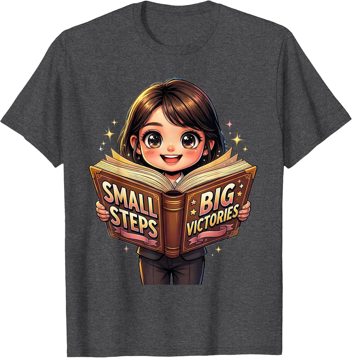 Small Steps Big Victories Sped Teacher Design T-Shirt - Dark Heather Grey