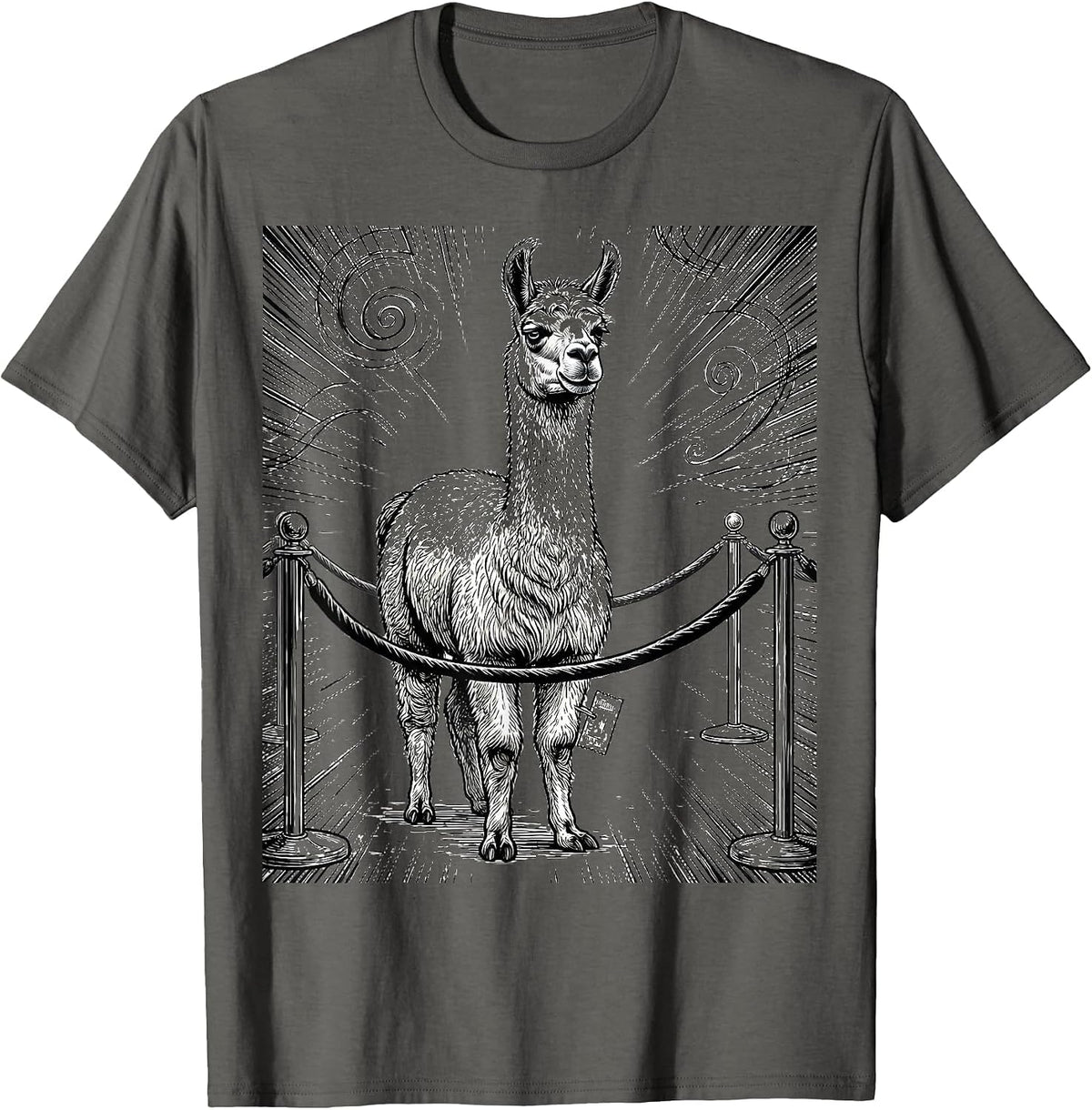 Unimpressed Llama Funny Animal Lover Novelty T-Shirt - Asphalt Grey
